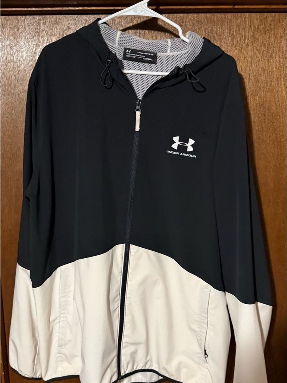 Under Armour Black and White Colorblock Windbreaker Jacket